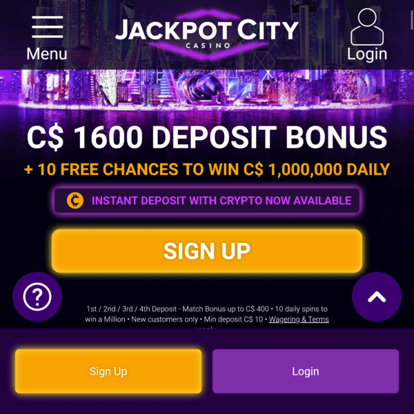 Jackpot City Casino Mobile Homepage - Play on mobile devices